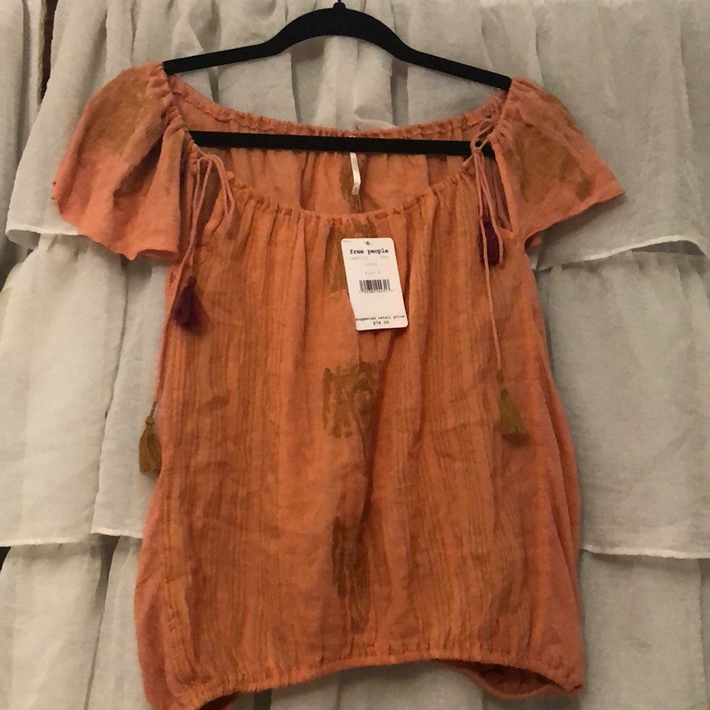 Free people coral blouse
